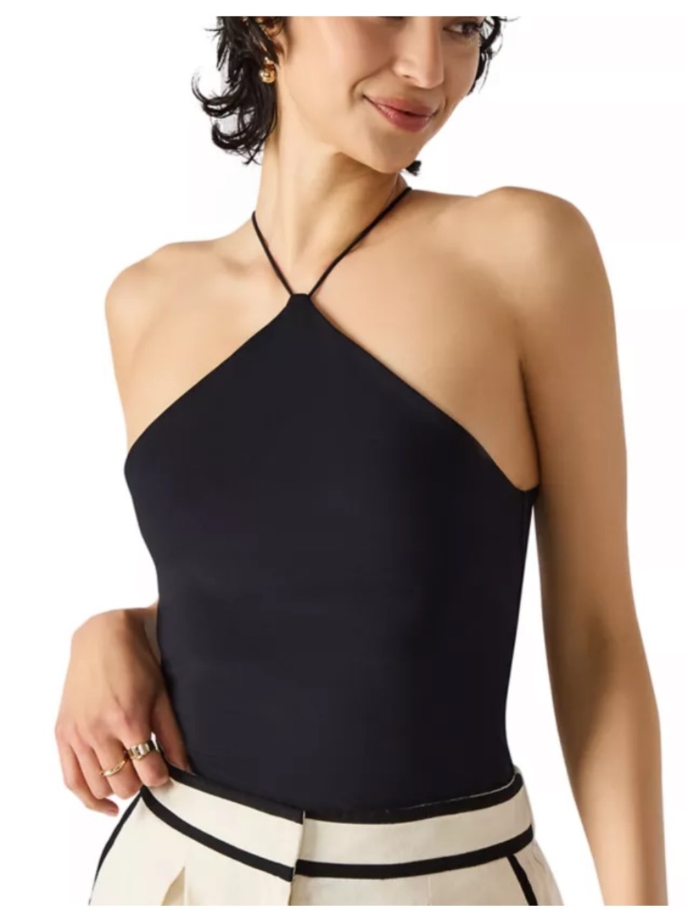 Steve Madden Linnie Black Halter Neck Women's Top